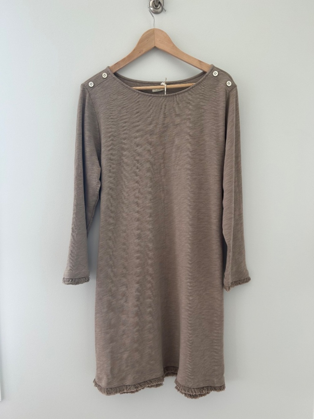 NWT Spartina 449 Mila Fringe Dress in Charleston Gray Size XL